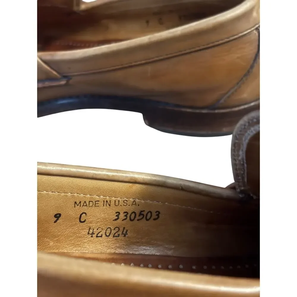 Allen Edmunds Paxton Brown Leather Penny Loafers Size 9C